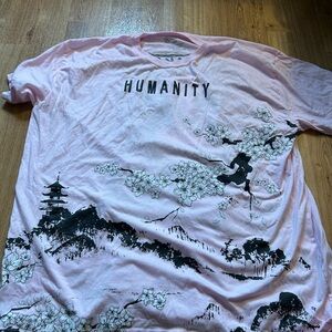 Pink Graphic T-Shirt with Floral Design